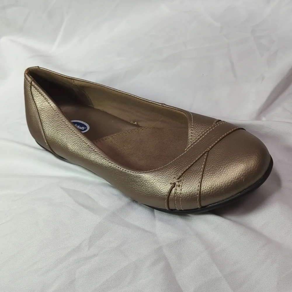Dr Scholl's Sz 9 Gold/Copper Flats. Comfortable and stylish comfort flats - Picture 12 of 12